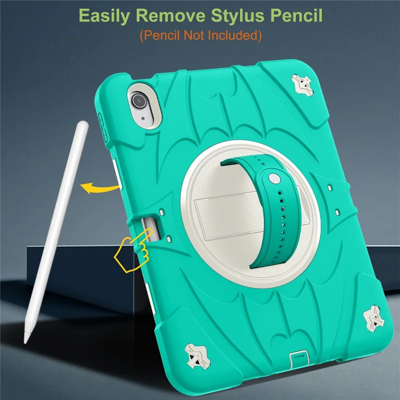 Capa para iPad Air 11 (2024) / iPad Air (2022) / (2020) com suporte, slot para caneta, silicone + PC com alça - Verde menta