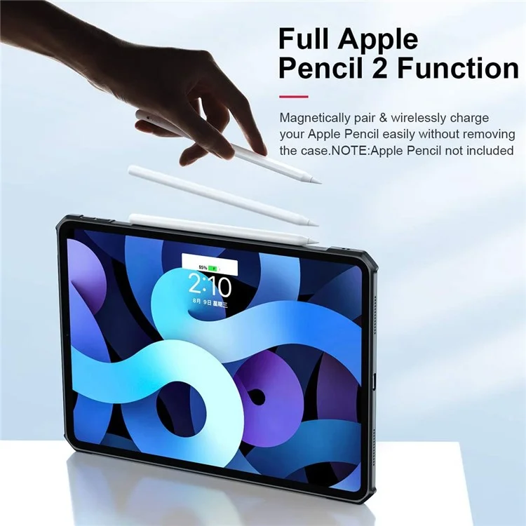 XUNDD для iPad Air (2020)/Air (2022) Slim Case TPU Frame Protective Cover Air Cushion Shockproof Tablet Case - Черный