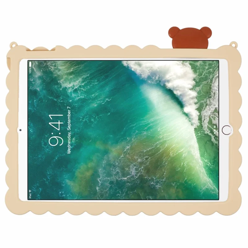 Silicone Case for iPad 10.2 (2021) / (2020) / (2019) / iPad Air 10.5 inch (2019) / Pro 10.5-inch (2017) Kickstand Cover with Shoulder Strap - Yellow