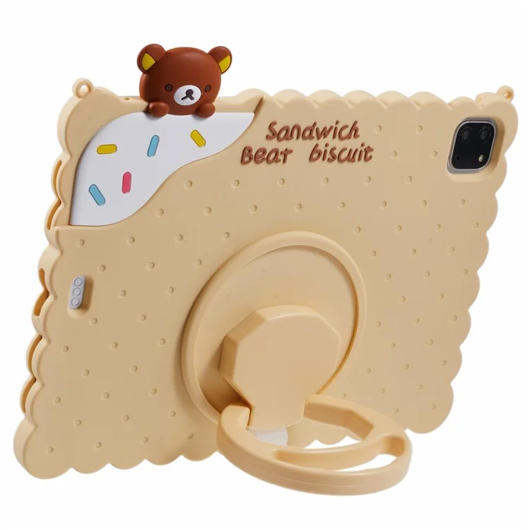 Bear Silicone Case with Strap for iPad Air 11 (2025) / (2024) / Air (2022) / (2020) / Pro 11 (2024) / (2022) / (2021) / (2020) / (2018) - Yellow