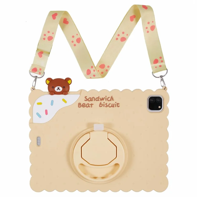 Bear Silicone Case with Strap for iPad Air 11 (2025) / (2024) / Air (2022) / (2020) / Pro 11 (2024) / (2022) / (2021) / (2020) / (2018) - Yellow