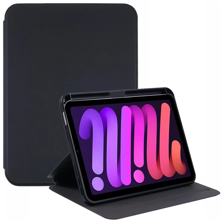 Чехол-подставка из кожи для iPad mini (2024) / mini (2021) - черный