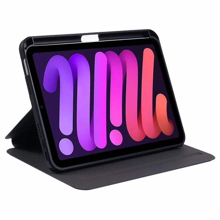 Чехол-подставка из кожи для iPad mini (2024) / mini (2021) - черный