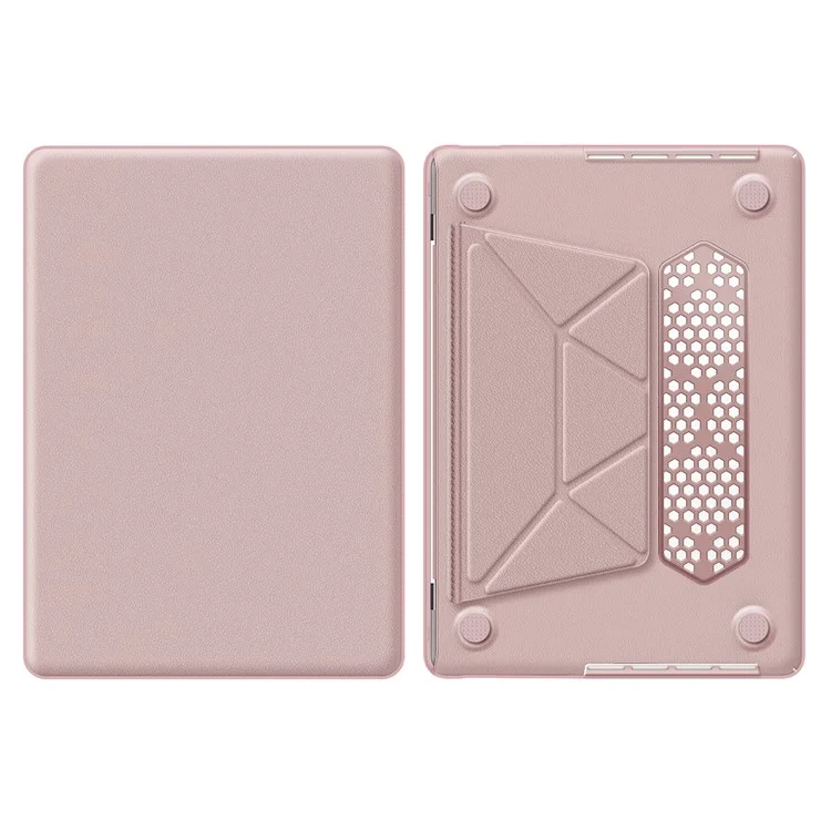 Funda para portátil MacBook Pro de 14 pulgadas (2023) / (2021) A2442 M1 Pro / M1 Max / A2779 / M3 A2918 A2992, de PC+PU cuero, con tapa y antideslizante - Rosa