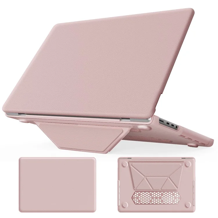 Funda para portátil MacBook Pro de 14 pulgadas (2023) / (2021) A2442 M1 Pro / M1 Max / A2779 / M3 A2918 A2992, de PC+PU cuero, con tapa y antideslizante - Rosa