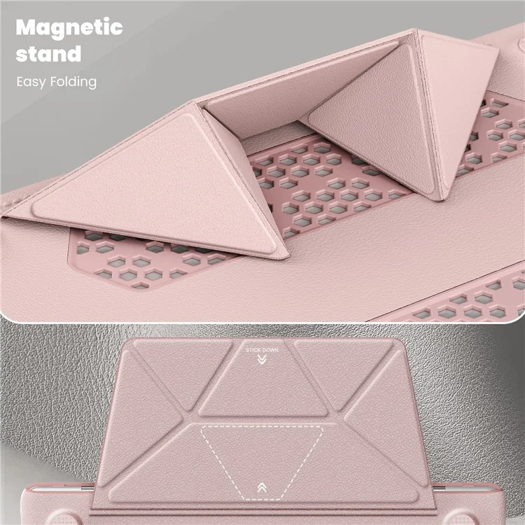 Funda para portátil MacBook Pro de 14 pulgadas (2023) / (2021) A2442 M1 Pro / M1 Max / A2779 / M3 A2918 A2992, de PC+PU cuero, con tapa y antideslizante - Rosa