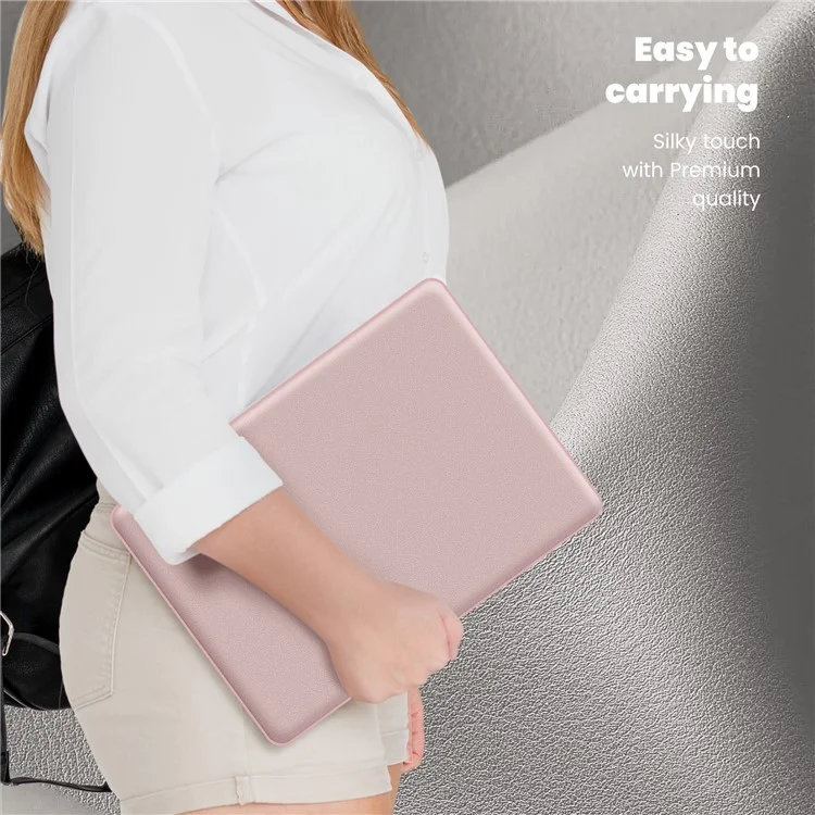 Funda para portátil MacBook Pro de 14 pulgadas (2023) / (2021) A2442 M1 Pro / M1 Max / A2779 / M3 A2918 A2992, de PC+PU cuero, con tapa y antideslizante - Rosa