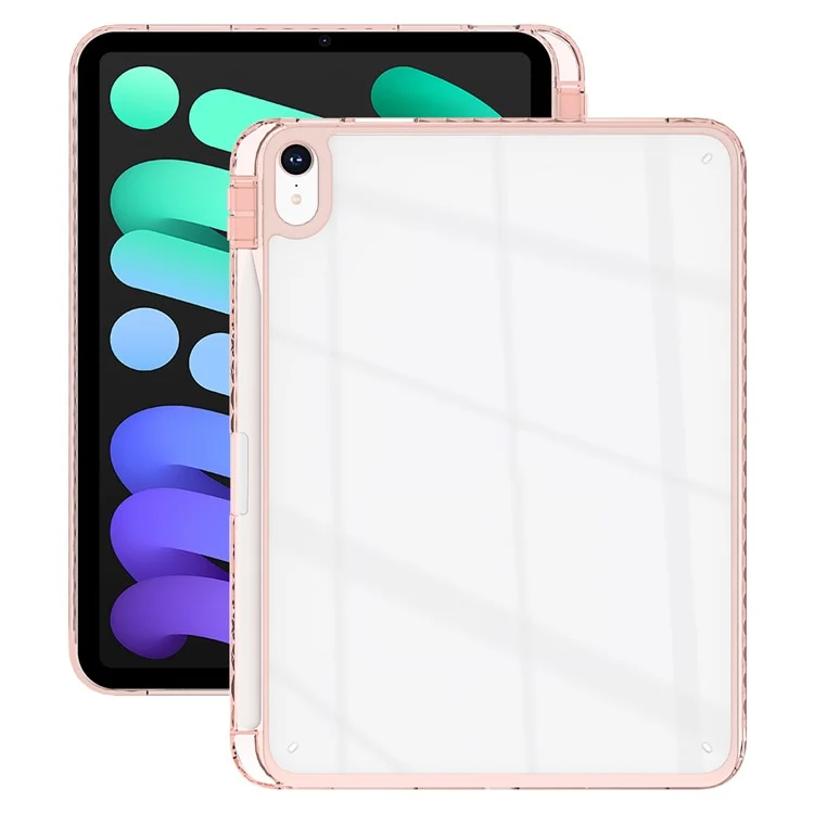 Чехол для iPad mini (2024) / (2021) Clear TPU с отделением для ручки - Розовый