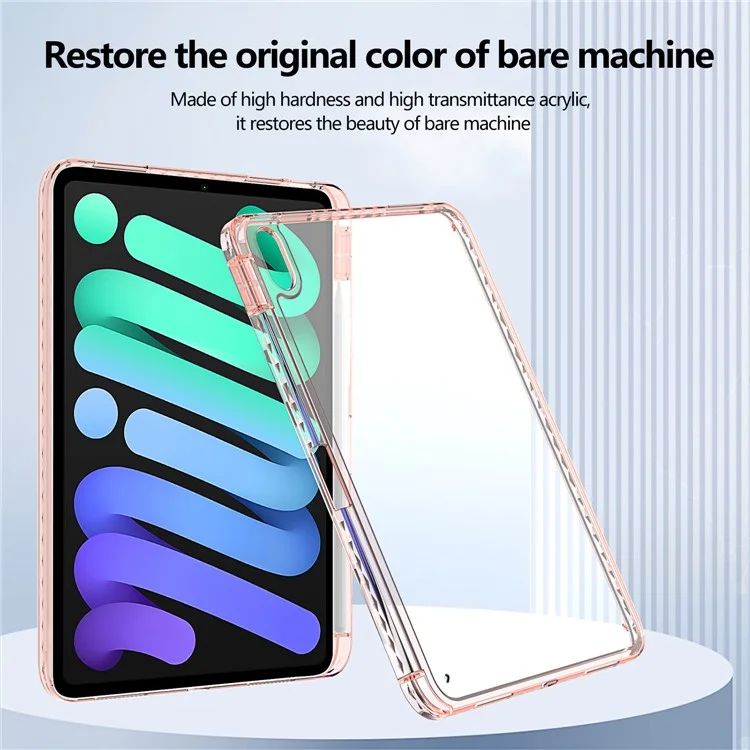 Чехол для iPad mini (2024) / (2021) Clear TPU с отделением для ручки - Розовый