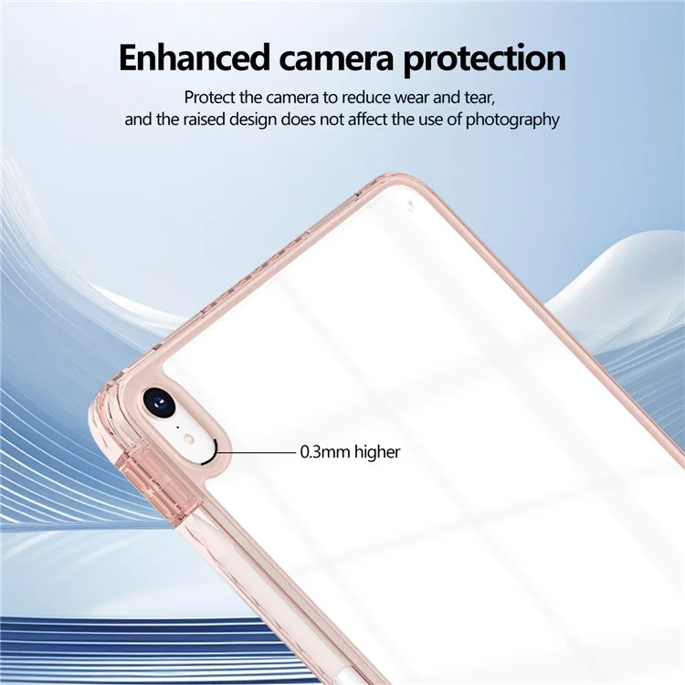 Чехол для iPad mini (2024) / (2021) Clear TPU с отделением для ручки - Розовый