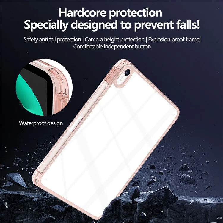 Чехол для iPad mini (2024) / (2021) Clear TPU с отделением для ручки - Розовый
