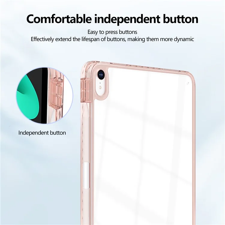 Чехол для iPad mini (2024) / (2021) Clear TPU с отделением для ручки - Розовый