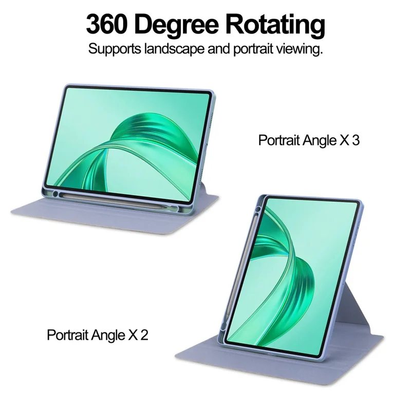 For Honor Pad X8a Case 360 Degree Rotary Stand PU Leather+Acrylic Tablet Cover (Without Keyboard) - Purple