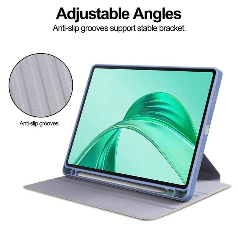 For Honor Pad X8a Case 360 Degree Rotary Stand PU Leather+Acrylic Tablet Cover (Without Keyboard) - Purple