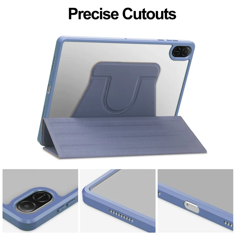 For Honor Pad X8a Case 360 Degree Rotary Stand PU Leather+Acrylic Tablet Cover (Without Keyboard) - Purple