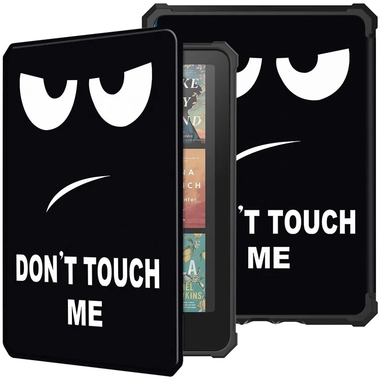Étui pour Amazon Kindle Paperwhite (2024) avec motif imprimé en TPU + PU - Ne me touchez pas
