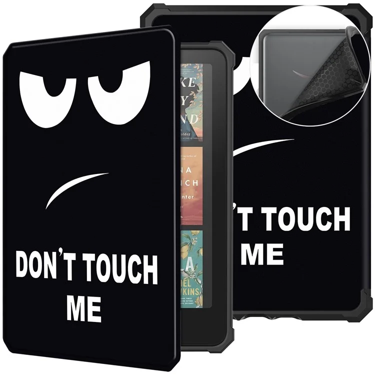 Étui pour Amazon Kindle Paperwhite (2024) avec motif imprimé en TPU + PU - Ne me touchez pas