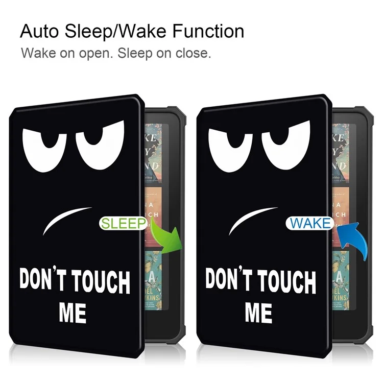 Étui pour Amazon Kindle Paperwhite (2024) avec motif imprimé en TPU + PU - Ne me touchez pas