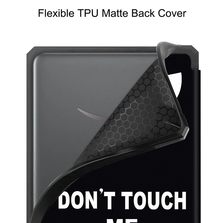 Étui pour Amazon Kindle Paperwhite (2024) avec motif imprimé en TPU + PU - Ne me touchez pas