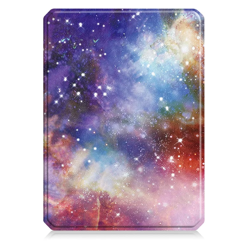 For Amazon Kindle Paperwhite (2024) / Kindle Colorsoft Case Pattern Print TPU+ PU E-Reader Cover - Galaxy