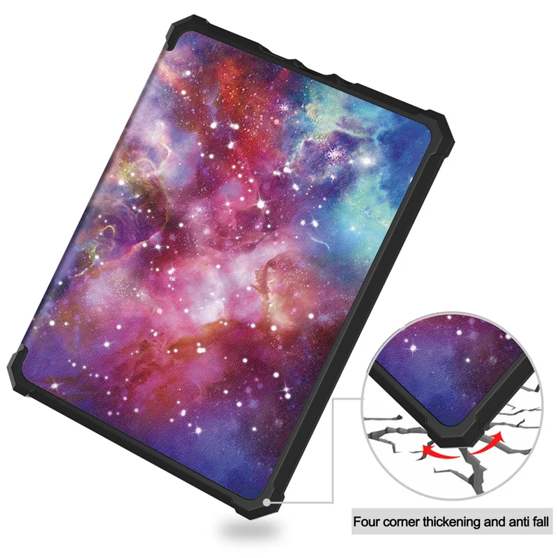 For Amazon Kindle Paperwhite (2024) / Kindle Colorsoft Case Pattern Print TPU+ PU E-Reader Cover - Galaxy