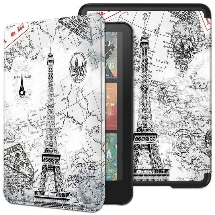 Funda para Amazon Kindle Paperwhite (2024) con estampado de patrón, de PC + PU, cubierta para e-reader - Torre Vintage