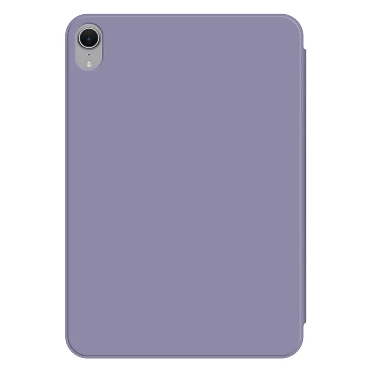 For iPad mini (2024) Case Magnetic Attachment PU Leather Tri-Fold Stand Shockproof Cover - Purple