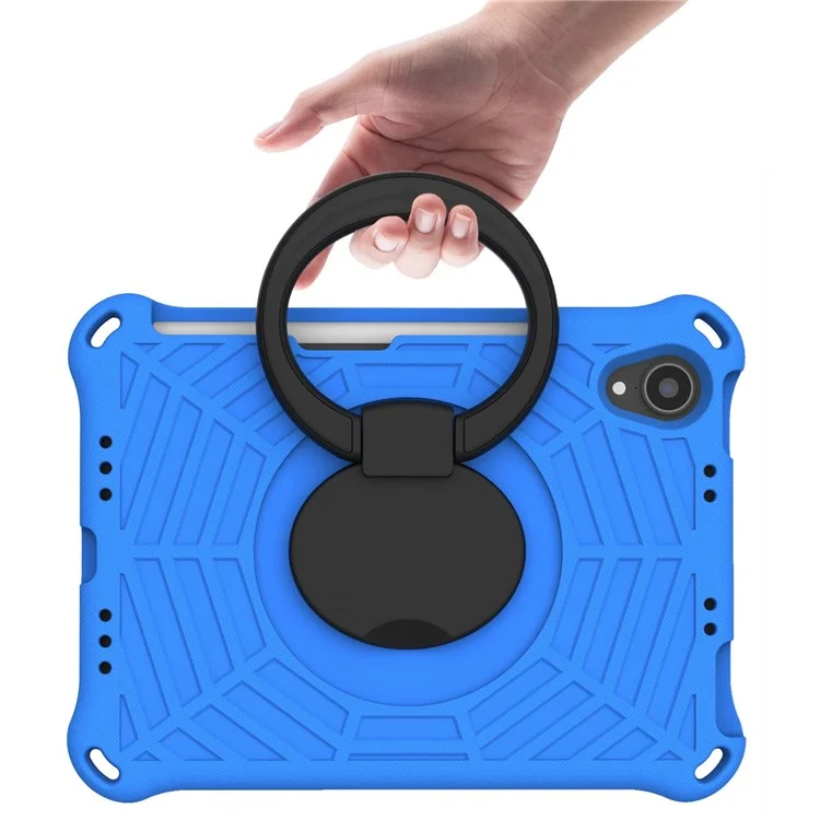 For iPad mini (2024) / mini (2021) Anti-Scratch EVA Case with Shoulder Strap Kickstand Protective Cover Shockproof Tablet Case - Blue