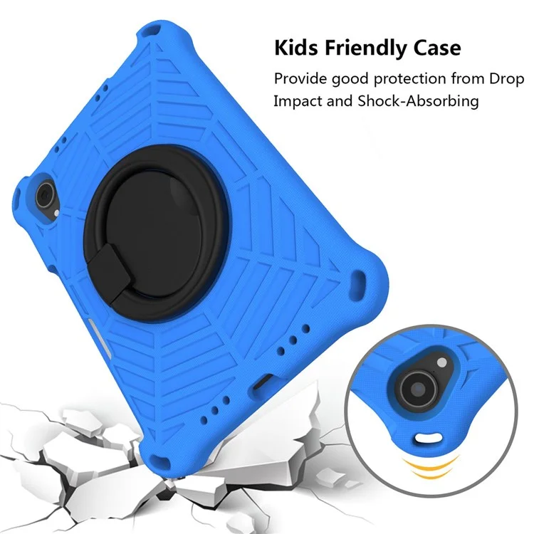 For iPad mini (2024) / mini (2021) Anti-Scratch EVA Case with Shoulder Strap Kickstand Protective Cover Shockproof Tablet Case - Blue