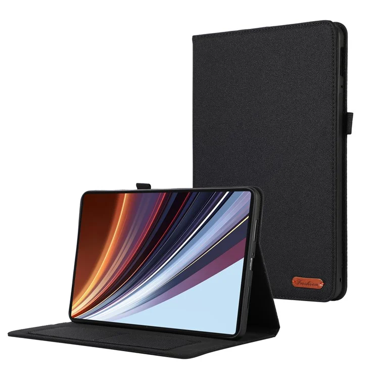 Custodia in pelle per tablet For Honor Pad GT Pro, con porta carte e supporto, finitura in tessuto - Nero