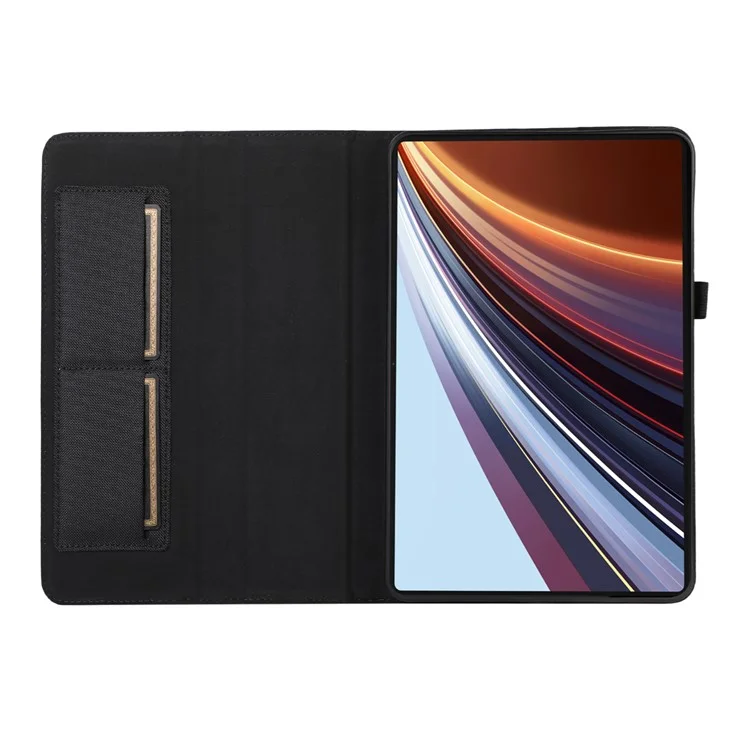 Custodia in pelle per tablet For Honor Pad GT Pro, con porta carte e supporto, finitura in tessuto - Nero