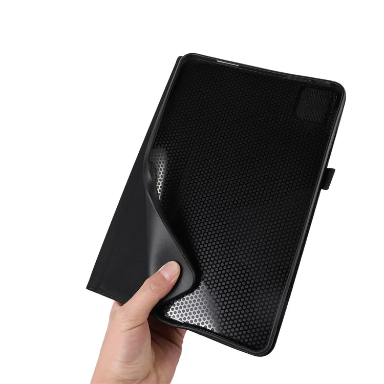 Custodia in pelle per tablet For Honor Pad GT Pro, con porta carte e supporto, finitura in tessuto - Nero