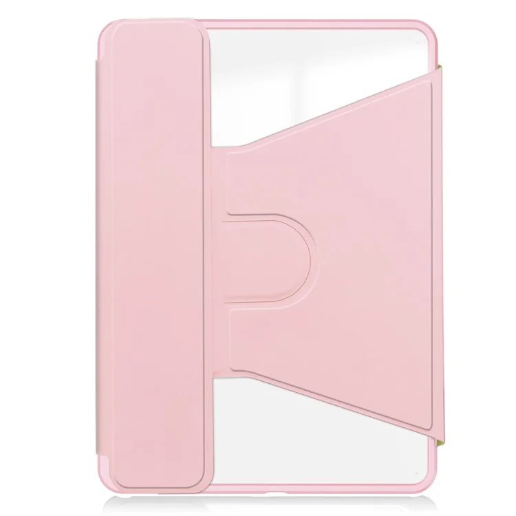 For Xiaomi Pad 7 Case 360-Degree Rotary Stand PU Leather+Acrylic Tablet Cover with Keyboard - Pink