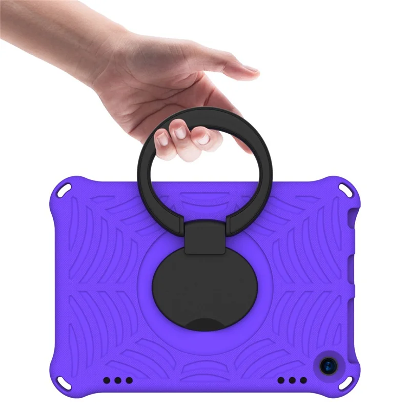 For Amazon Fire HD 8 (2020)/8 Plus (2020) Kickstand Tablet Case Anti-Scratch Protective Cover Shockproof EVA Case with Shoulder Strap - Purple