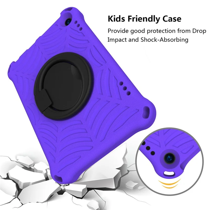 For Amazon Fire HD 8 (2020)/8 Plus (2020) Kickstand Tablet Case Anti-Scratch Protective Cover Shockproof EVA Case with Shoulder Strap - Purple