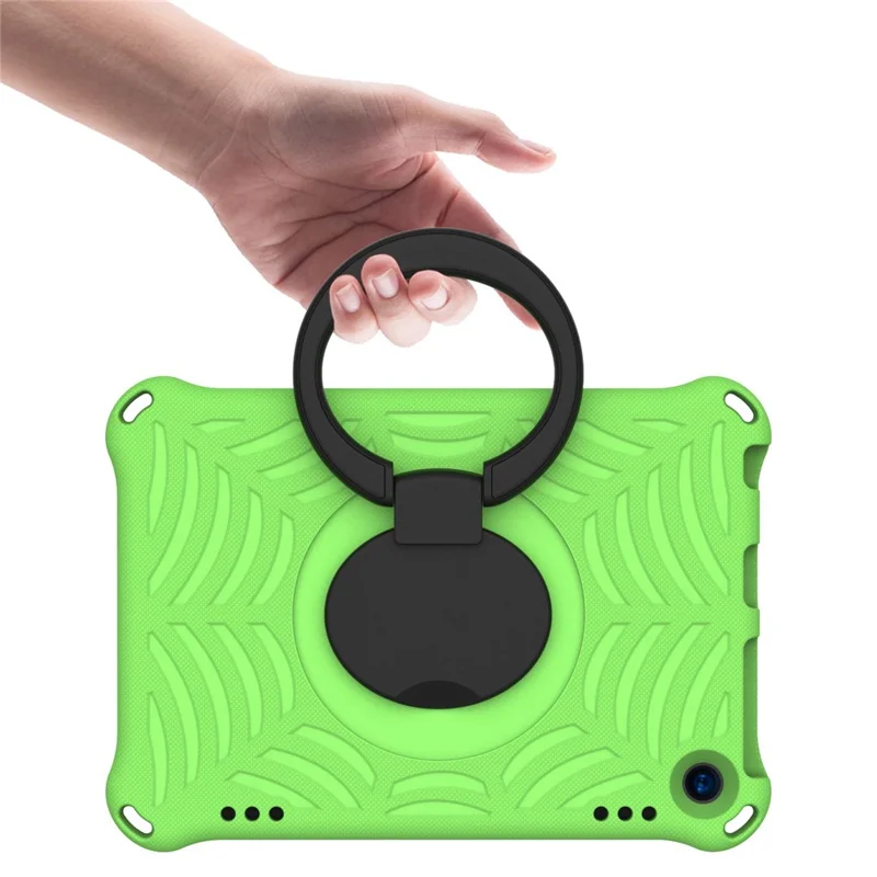 For Amazon Fire HD 8 (2020)/8 Plus (2020) Kickstand Tablet Case Anti-Scratch Protective Cover Shockproof EVA Case with Shoulder Strap - Green