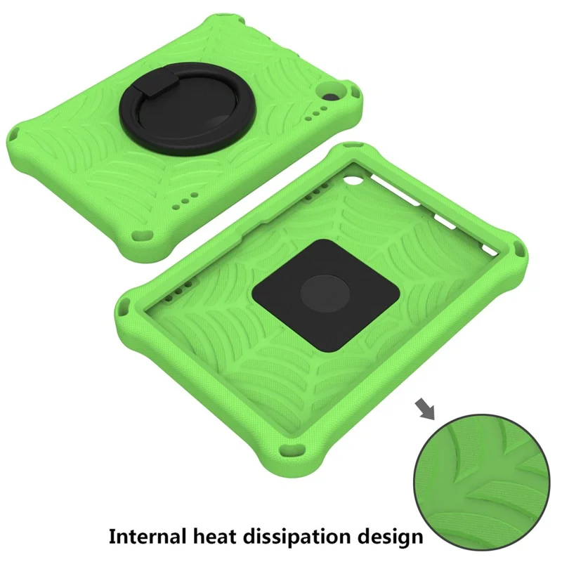 For Amazon Fire HD 8 (2020)/8 Plus (2020) Kickstand Tablet Case Anti-Scratch Protective Cover Shockproof EVA Case with Shoulder Strap - Green