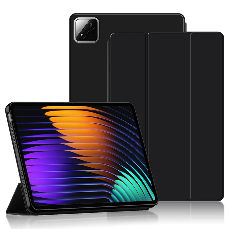 Чехол для Xiaomi Pad 7 из искусственной кожи и ТПУ с трехсторонней подставкой, автоматическим режимом сна/пробуждения