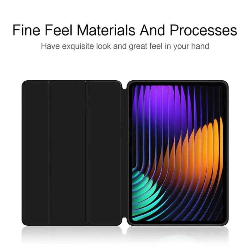 Чехол для Xiaomi Pad 7 из искусственной кожи и ТПУ с трехсторонней подставкой, автоматическим режимом сна/пробуждения