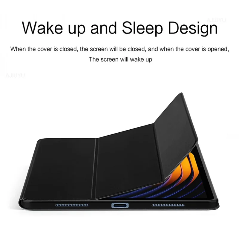 Чехол для Xiaomi Pad 7 из искусственной кожи и ТПУ с трехсторонней подставкой, автоматическим режимом сна/пробуждения