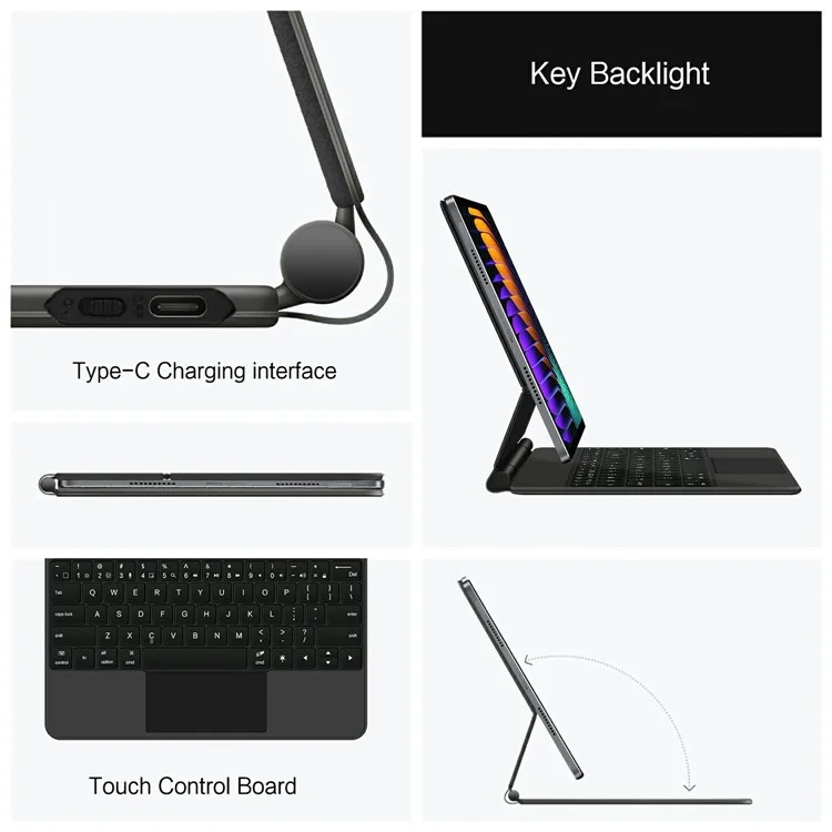 For Xiaomi Pad 7 Magnetic Floating Bluetooth-compatible Keyboard + Leather Tablet Case