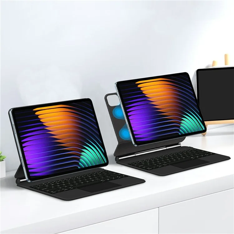 For Xiaomi Pad 7 Magnetic Floating Bluetooth-compatible Keyboard + Leather Tablet Case