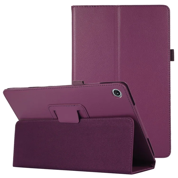Étui antichoc pour Lenovo Tab M10 Plus (3e génération) / Xiaoxin Pad 2022 10,6 pouces Texture de litchi Housse de protection en cuir PU Flip Cover Support Pliable Étui pour tablette - Violet