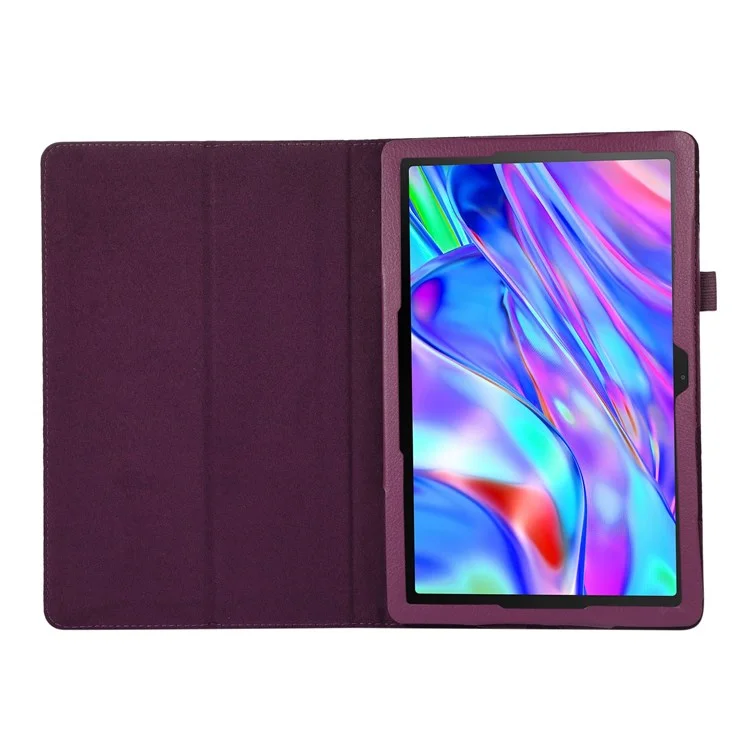 Étui antichoc pour Lenovo Tab M10 Plus (3e génération) / Xiaoxin Pad 2022 10,6 pouces Texture de litchi Housse de protection en cuir PU Flip Cover Support Pliable Étui pour tablette - Violet