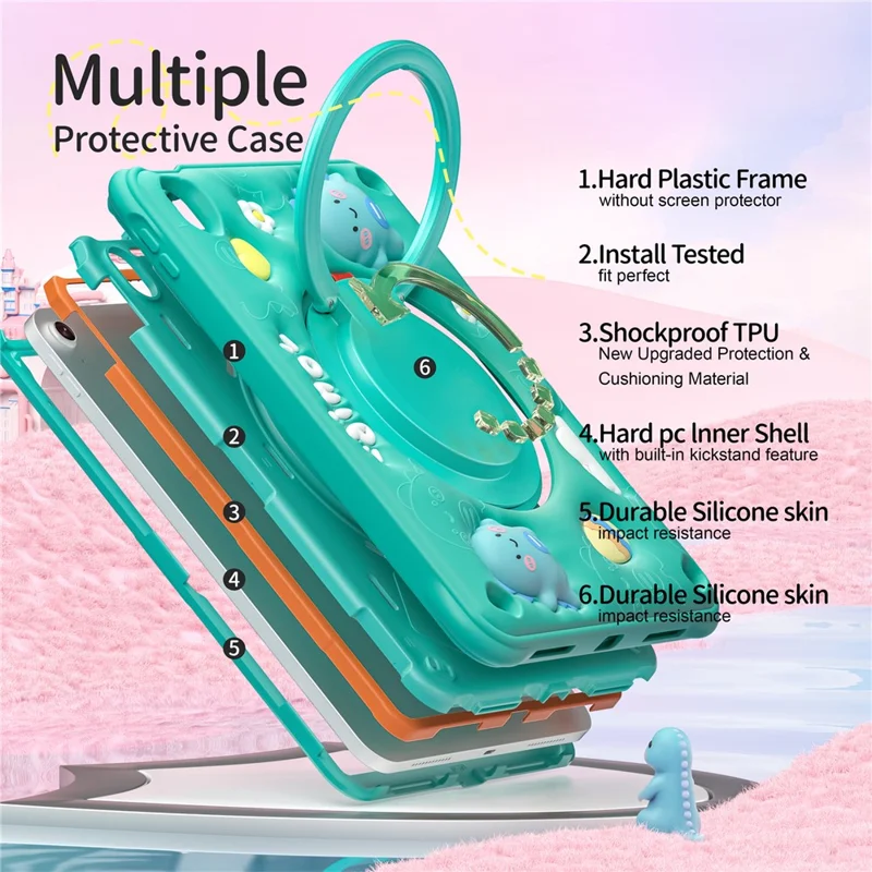 For iPad (2025) / 10.9 (2022) Case Kickstand PC+Silicone+TPU Tablet Cover