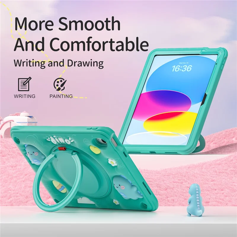 For iPad (2025) / 10.9 (2022) Case Kickstand PC+Silicone+TPU Tablet Cover