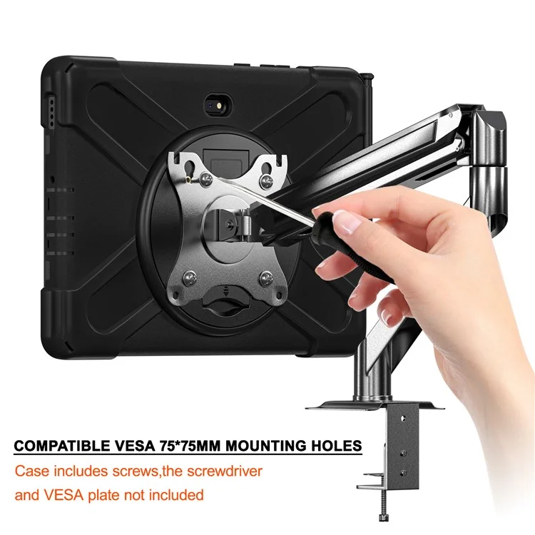 Custodia per Samsung Galaxy Tab Active4 Pro T630 T636 / Active Pro T540 con supporto Kickstand in PC+Silicone