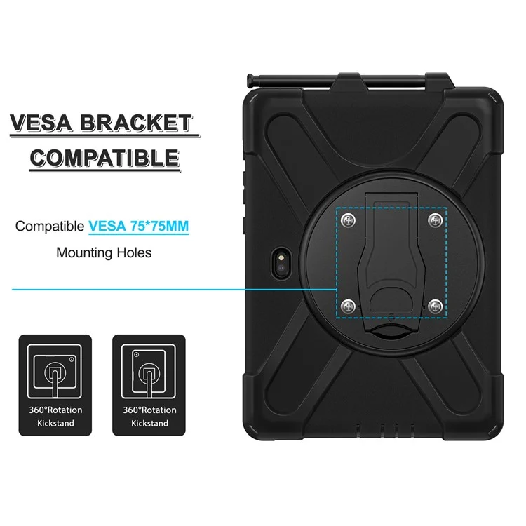 Custodia per Samsung Galaxy Tab Active4 Pro T630 T636 / Active Pro T540 con supporto Kickstand in PC+Silicone