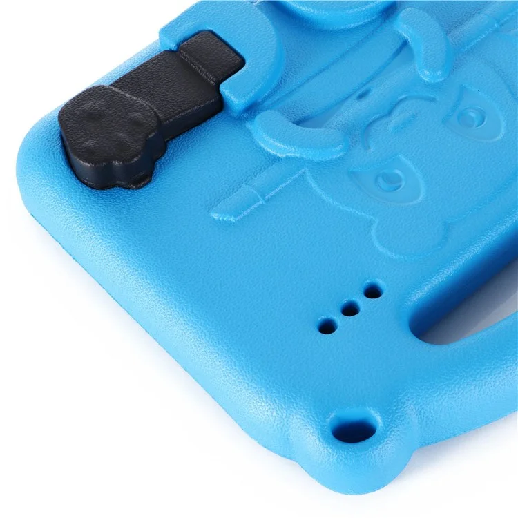 For Amazon Fire 7 (2022) Cartoon Panda EVA Tablet Case Kickstand Hand Grip Drop-resistant Protective Cover - Blue