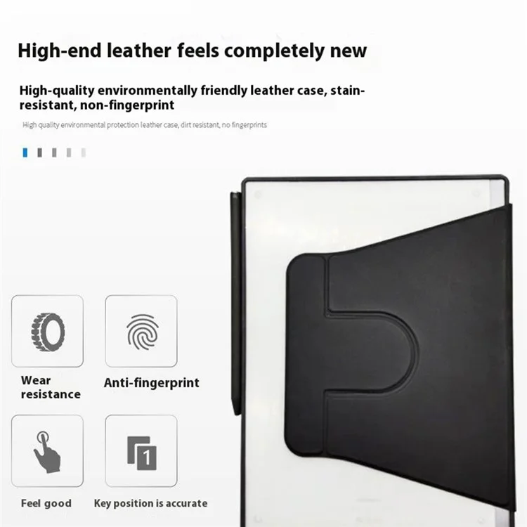 Étui en cuir pour Remarkable 2 avec support rotatif à 360° et protection pour tablette - Noir